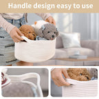 Happyiren Medium Woven Cotton Rope Basket, Empty DIY Gift Basket for Burr