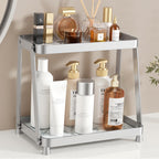 2-Tier Acrylic Bathroom Vanity Organizer, Gold