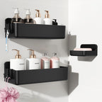 Nieifi Adhesive Shower Shelves, Clear, 5 Pieces
