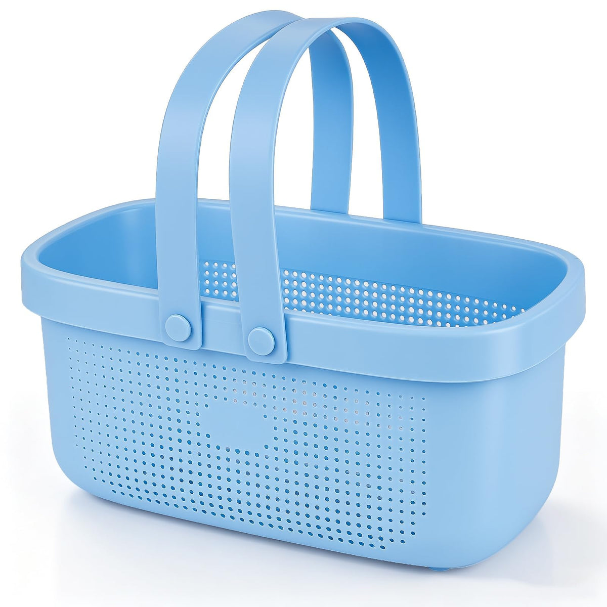 JiatuA Plastic Storage Basket with Handle Portable Shower Caddy Tote Organizer Basket Bin for Bathroom Kitchen Dorm Room Bedroom, Green
