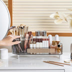 Booklov Rotating Makeup Organizer for Vanity Countertop, Amber
