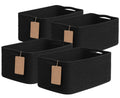 Goodpick 4 Pack Storage Baskets for Organizing Shelves, Light Brown & White