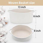 Happyiren Medium Woven Cotton Rope Basket, Empty DIY Gift Basket for Burr