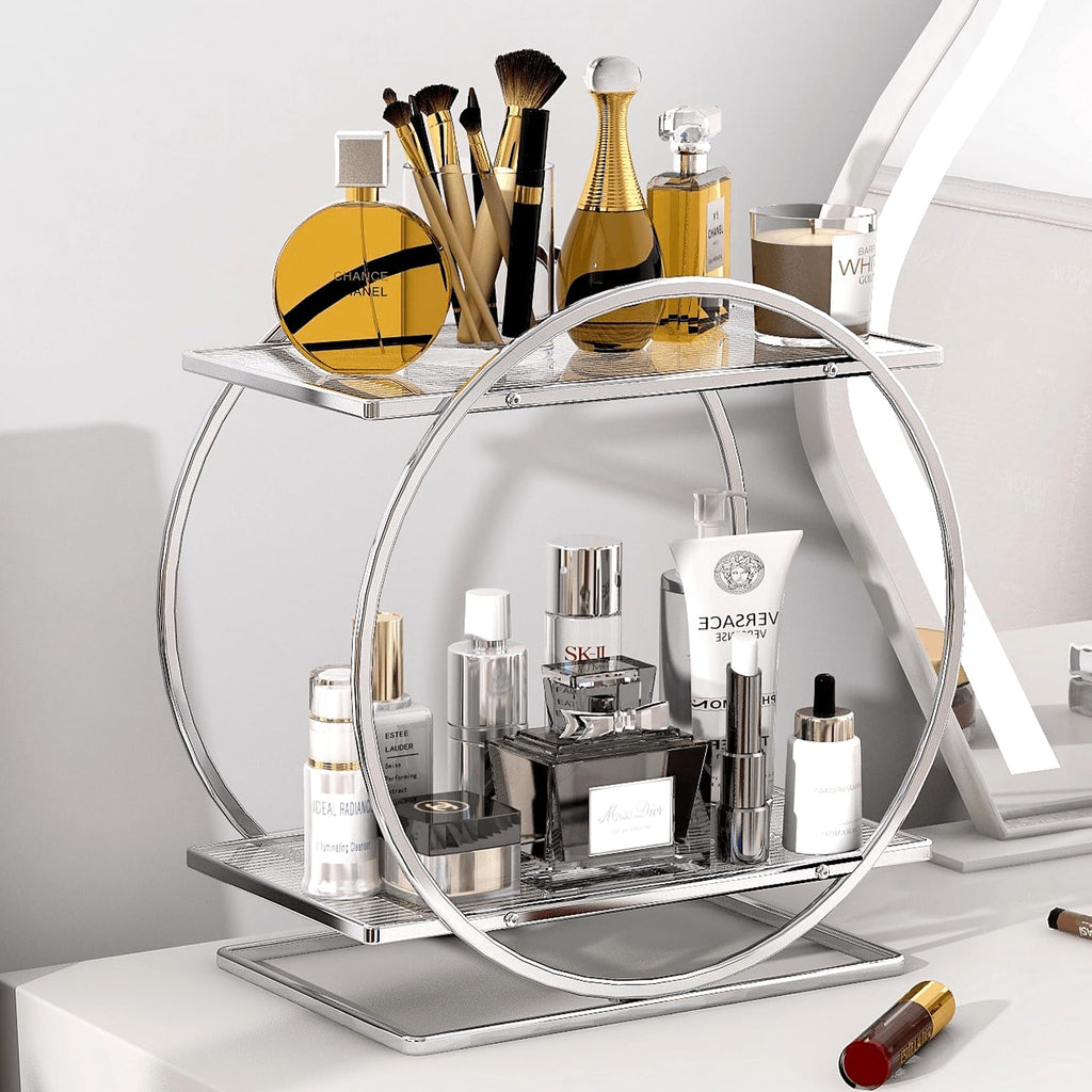 Bathroom Counter Organizer, 2-Tier Black Perfume Organizer Dresser