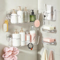 CGBE 5-Pack Adhesive Shower Caddy Set, No-Drill Bathroom Shelves