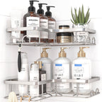 Sakugi Black Corner Shower Caddy Adhesive No Drilling Bathroom Shelves