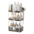 Akinbas 2 Tier Bathroom Organizer Countertop Makeup Perfume Tray Skincare Organizer for Bathroom Dresser Vanity (Green)