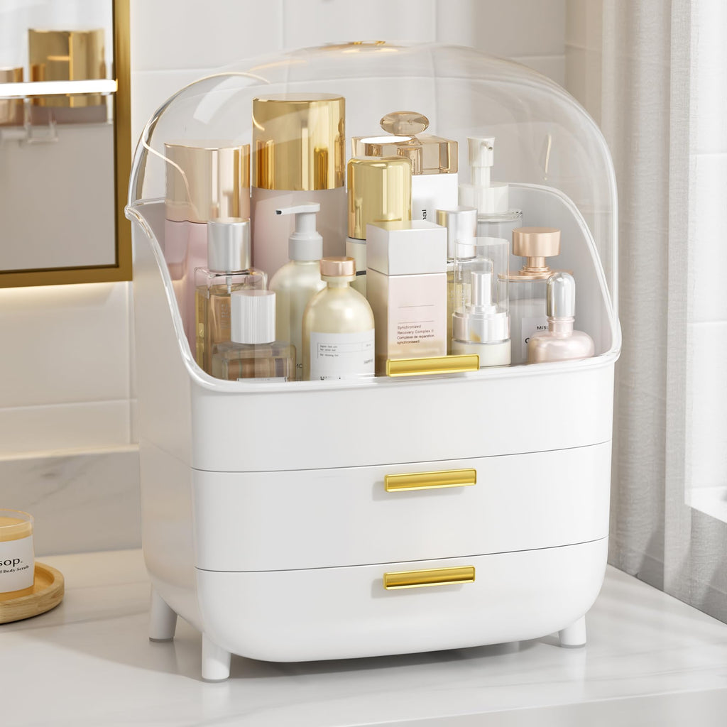 Vtopmart 3-Tier Skincare Makeup Organizer with Drawers, White