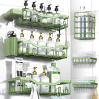 NESOMI 7-Pack Shower Caddy Adhesive,Stainless Steel Shower Organizer Shelf