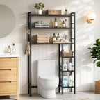Over The Toilet Storage with Side Rack, 6-Tier Bathroom Organizer Shelf