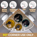 LEVERLOC Corner Shower Caddy Suction Cup, shower shelves suction cup, White