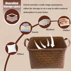 BROWNLILY Handwoven Wicker Storage Baskets, Pack of 4, Brown