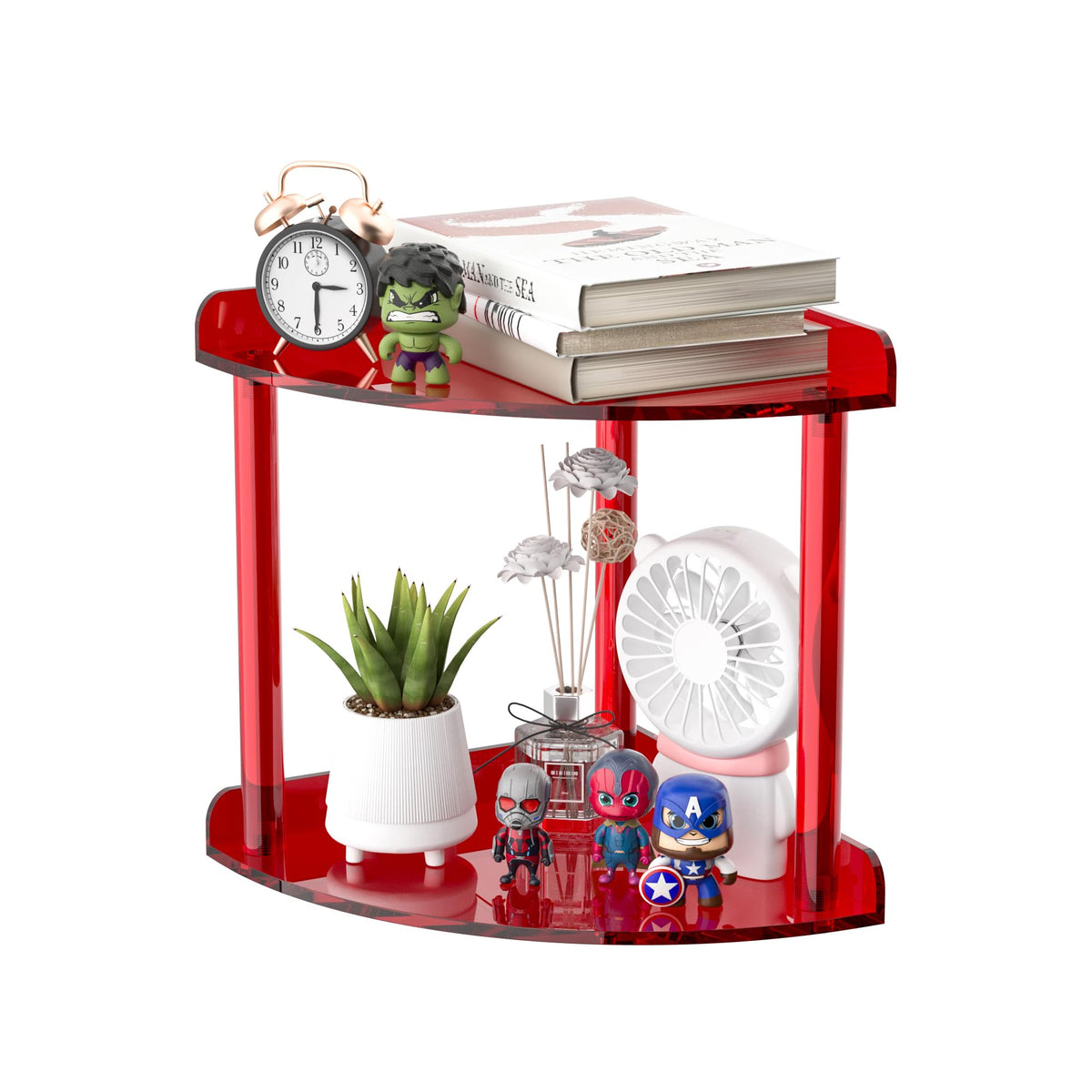 Sezanrpt 2 Tier Countertop Corner Organizer Shelf 7x7x8 Inch, Acrylic Bathroom Organizer Corner Shelf for Countertop, Clear Vanity Storage Organizer for Skincare, Cosmetics, Perfume
