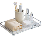 Bathroom Organizer Countertop Perfume Organizer Makeup Organizer Cosmetics Storage Display Rack Vanity Tray Dresser Stainless Steel Gold Shelf White Marble Ceramic Tray