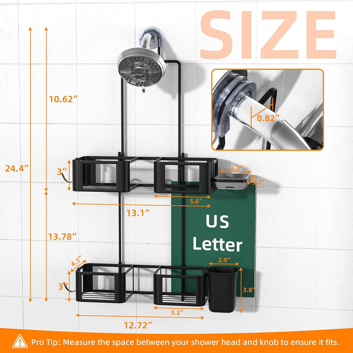 Haging Shower Caddy for Handheld Showerheads,Over Head Shower organizer