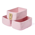 MiniArk Small Storage Baskets for Organizing | Closet Organizer Bins | Shelf Toy Basket | Woven Rope Baskets | Cube Decorative Box | Shallow Basket | L11.5xW7.5xH4.7| Brown