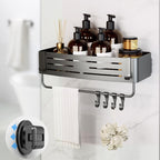 Onemake Suction Cup Shower Caddy, Shower Shelf, Bathroom Organizer, Black