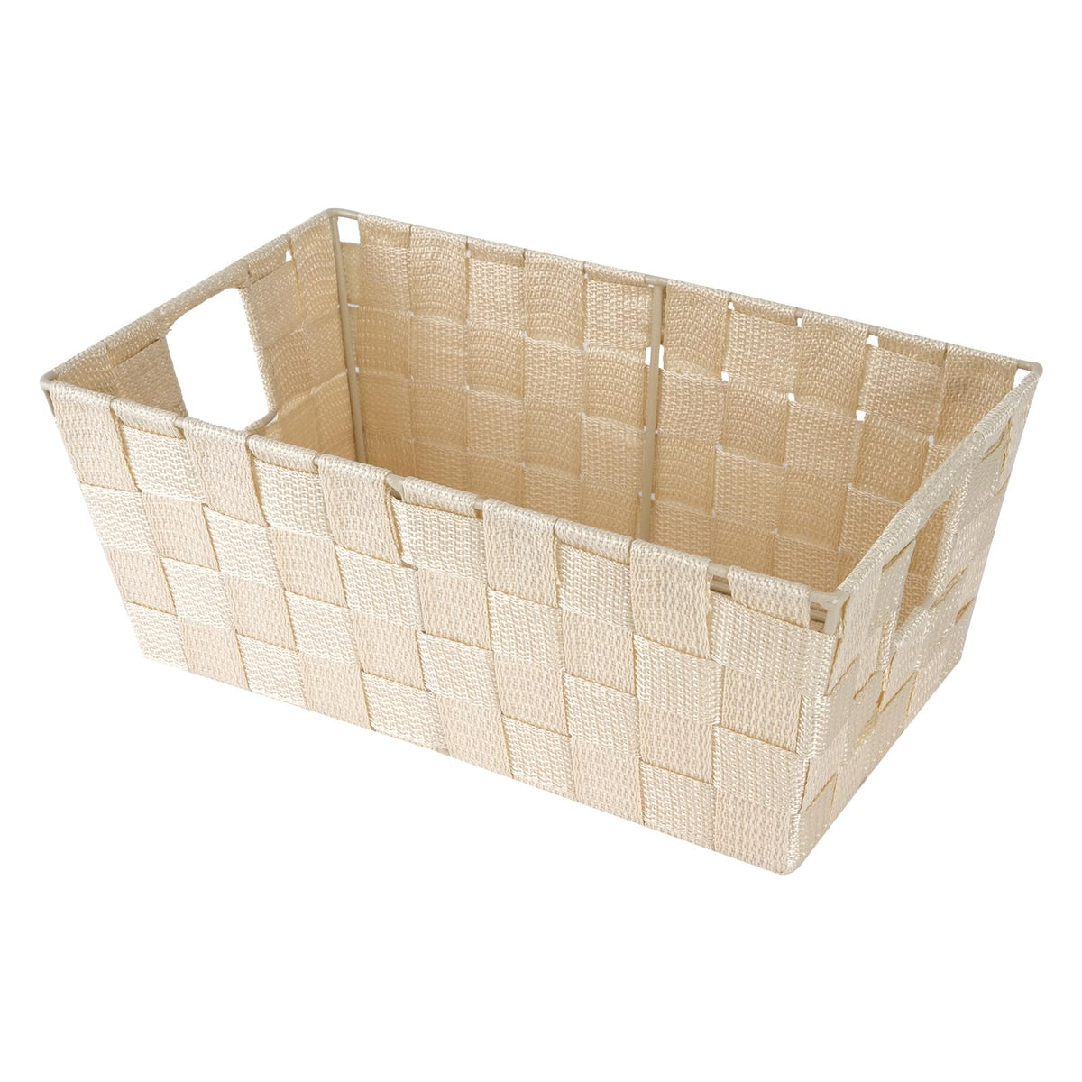 Whitmor Small Woven Storage Baskets for Shelves - Decorative Organizer Bins with Metal Structure, Versatile Shelf Storage Solution for Home Organization & Closet (Black)