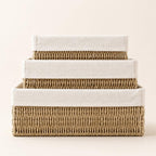 Wicker Storage Baskets Set of 3, Bathroom & Shelf Bins