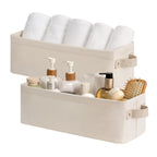 StorageWorks Narrow Storage Bins, Long Baskets, Brown and Beige, 2-Pack