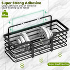 Yougai Shower Organizer with Soap Holder and Hooks for Bathroom (Black)
