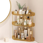 Lifewit 2 Tier Corner Bathroom Counter Organizers and Storage, Clear