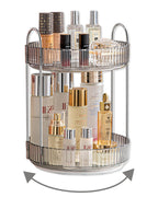 Asayuee 360 Rotating Makeup Organizer for Vanity,2 Tier Large Capacity Skincare Organizers,Bathroom Counter Organizer, Spinning Perfume Organizer & Vanity Organizer (Green-2 Tier)