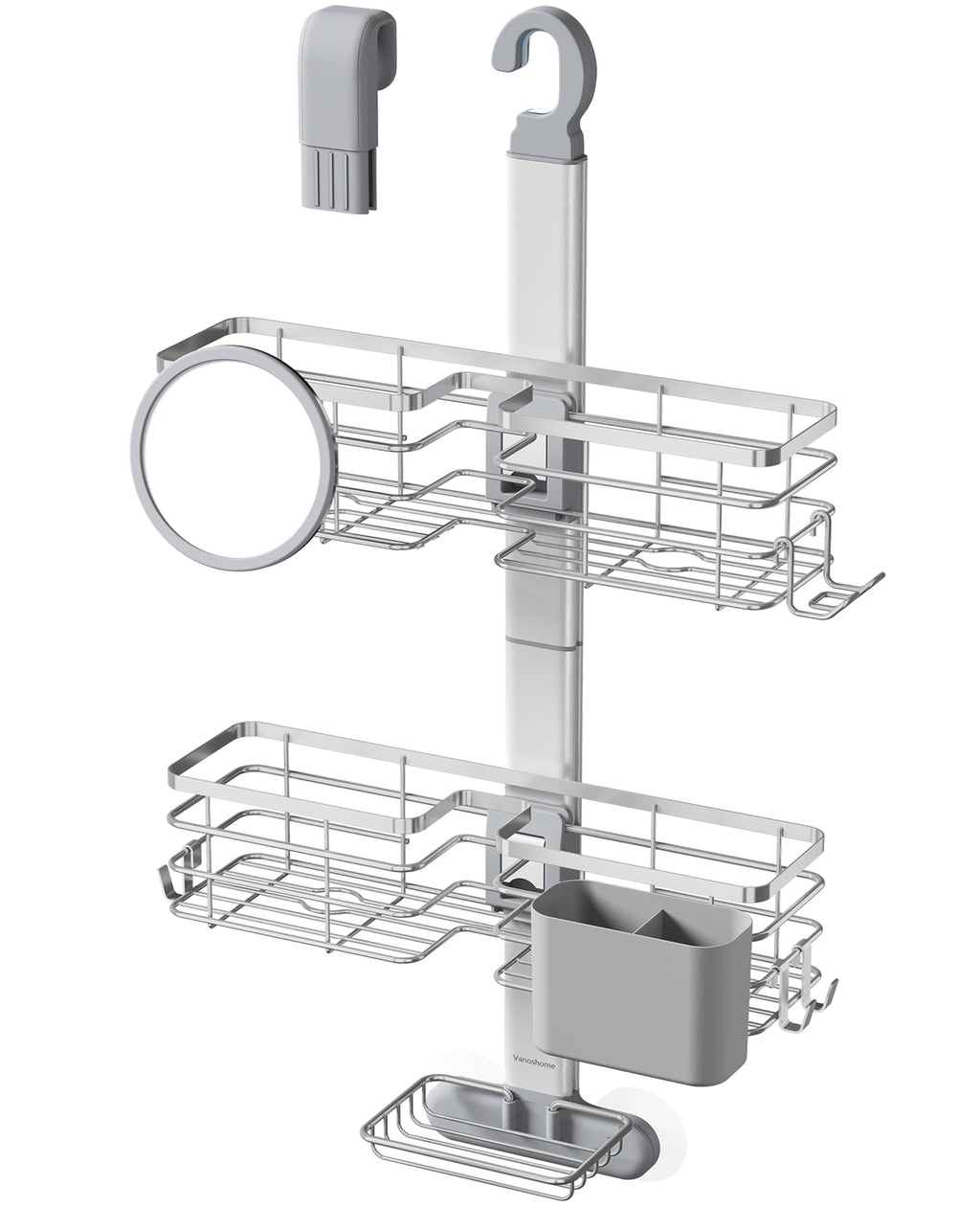 Adjustable Shower Caddy Hanging Over Shower Head, Storage Organizer Rack