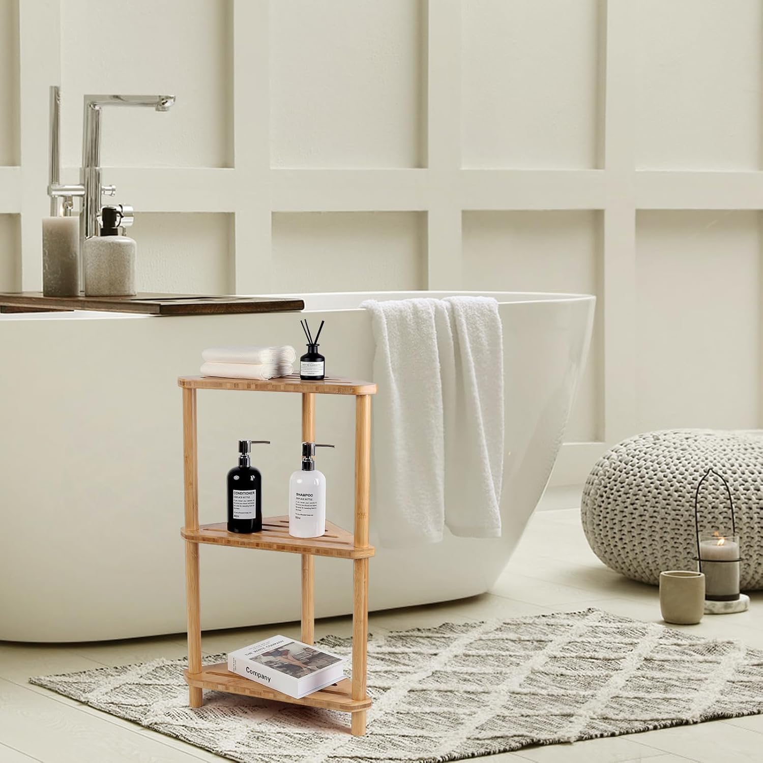 Corner Shelf Shower Caddy Stand 3-Tier,Standing Bathroom Organizer