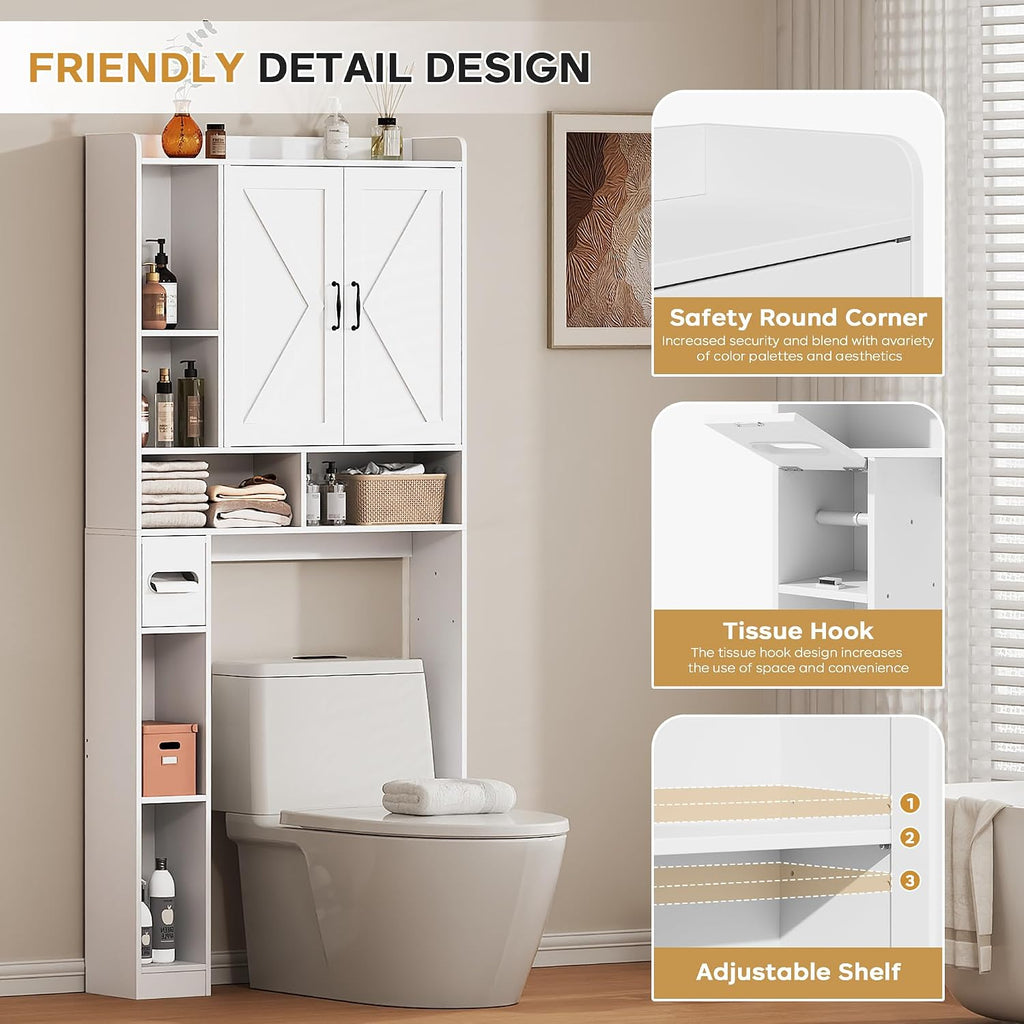Over the Toilet Storage Cabinet, 31”W Bathroom Organizer