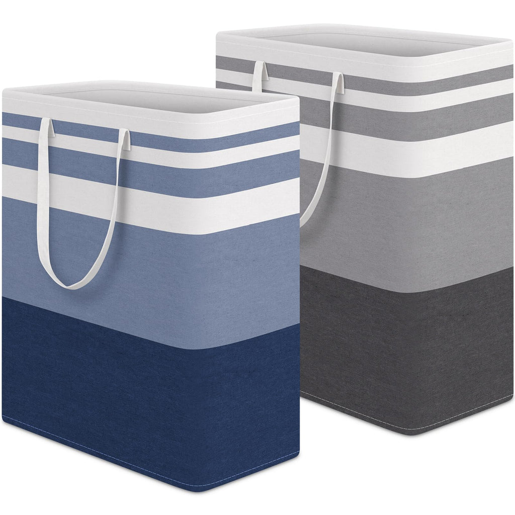 HomeHacks 2 Pack Large Laundry Baskets, Laundry Hampers Bags (Grey 75Lx2)