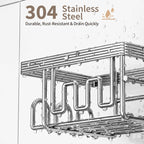 Adjustable Shower Caddy Hanging for Handheld Showerheads, Rustproof, Silver