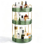 Large Capacity Rotating Makeup Organizer Perfume Stand Holder, 2 Tier Clear