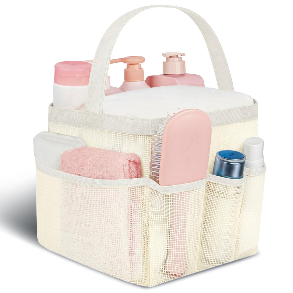 Mesh Shower Caddy Portable - 9 Pockets for College Dorm Room Essential