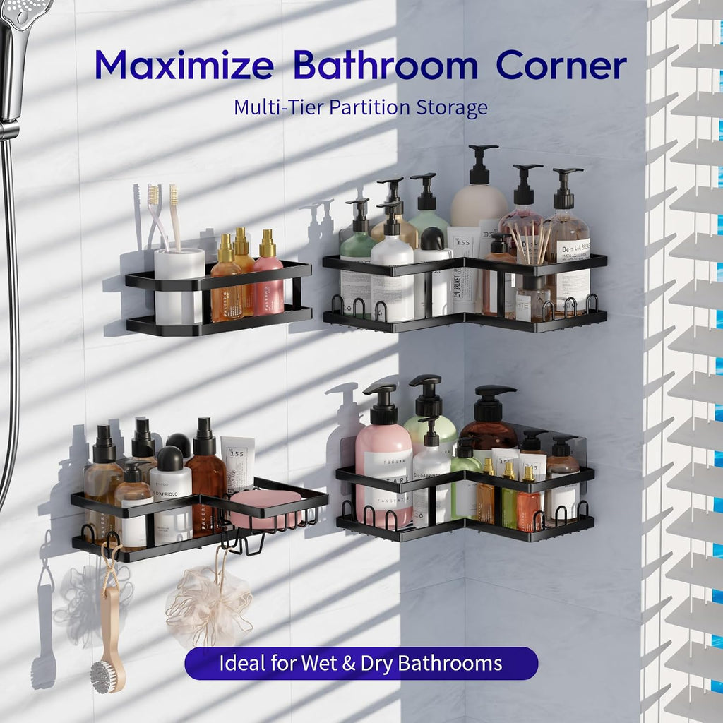 Youvip Shower Caddy Corner No Drilling-Adhesive, Shower Shelves-Rustproof