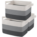 OIAHOMY Cotton Rope Storage Baskets for Organizing Gradient Yellow 3-Pack
