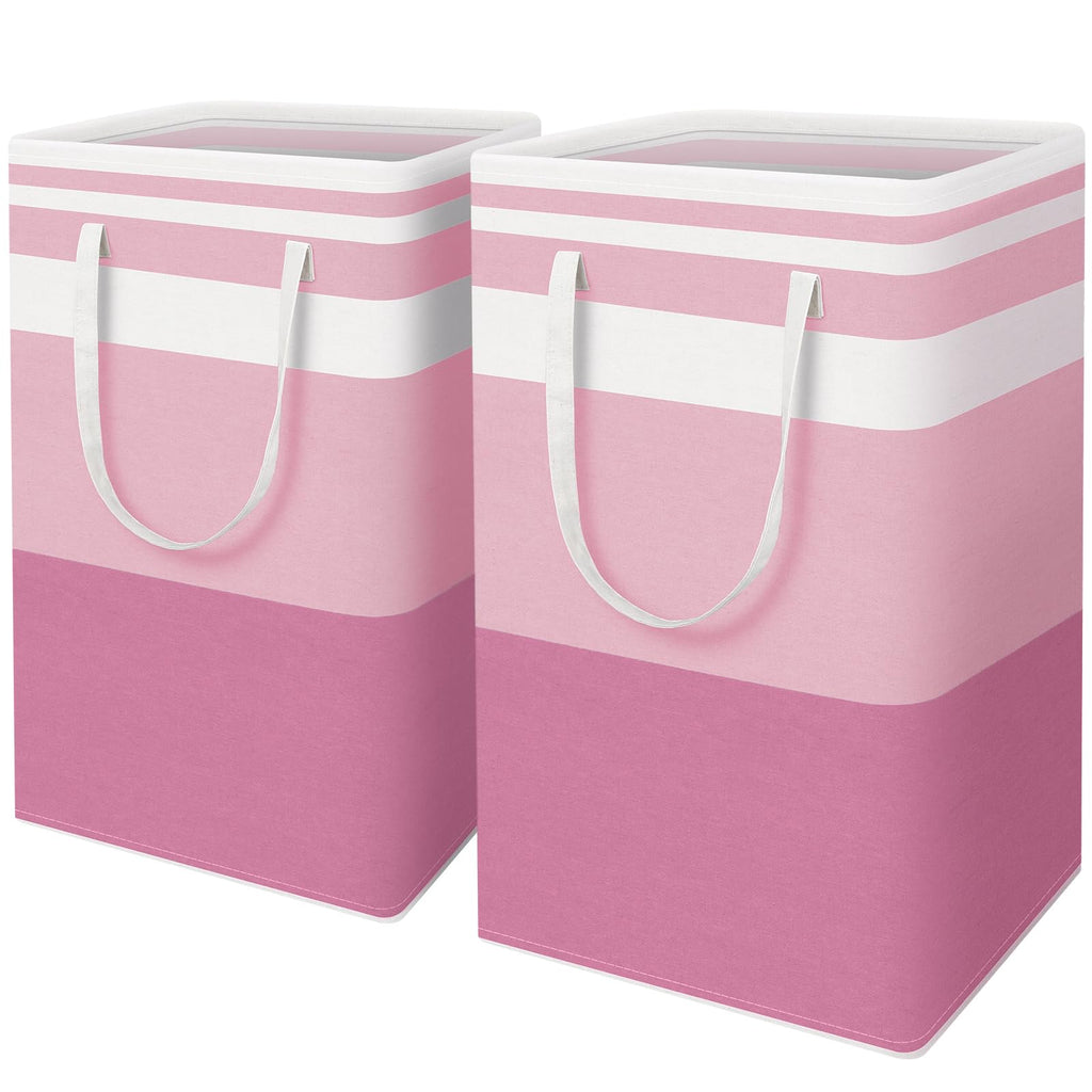 HomeHacks 2 Pack Large Laundry Baskets, Laundry Hampers Bags (Grey 75Lx2)