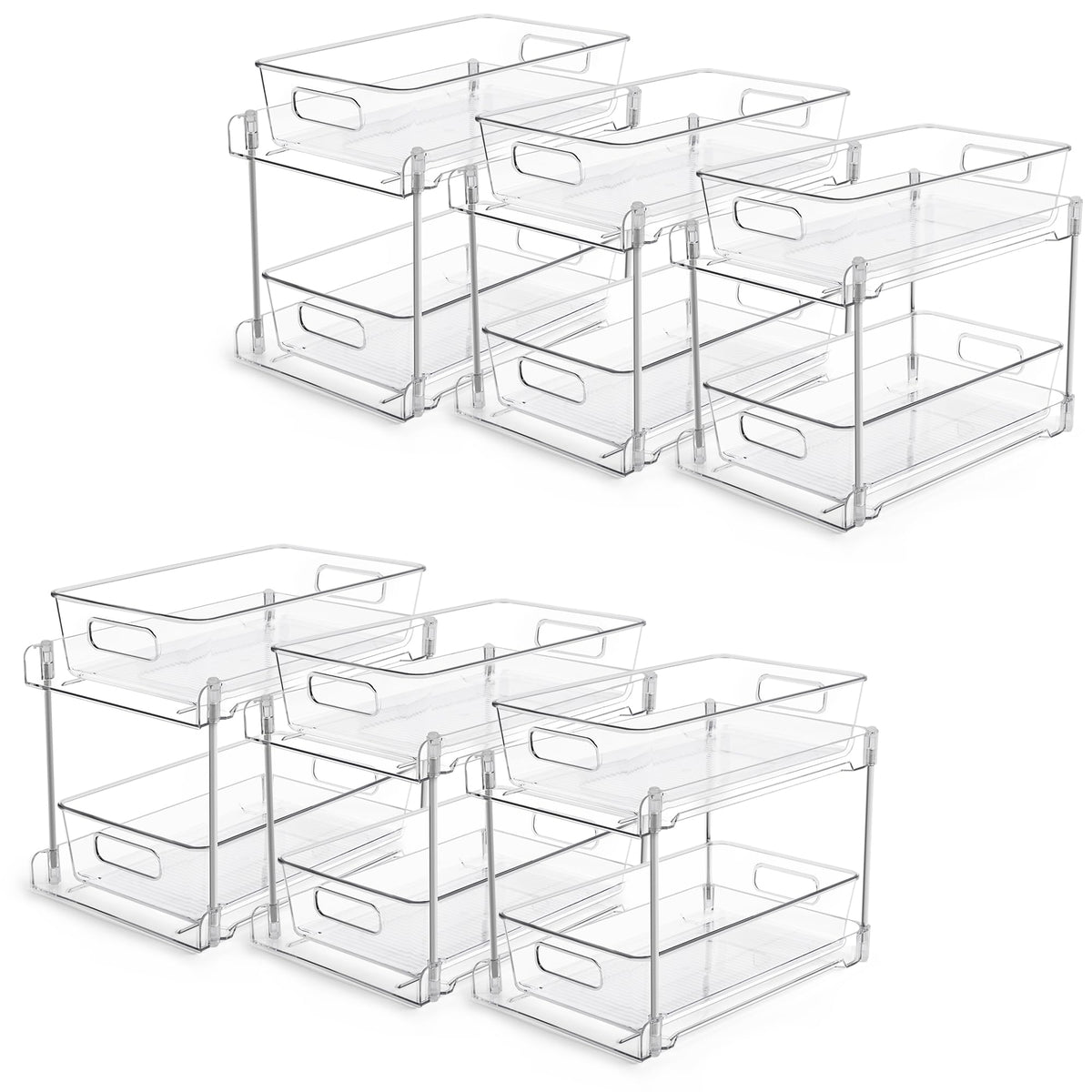 Vtopmart 4 Pack Pull Out Bathroom Under Sink Organizer (S-Standard)