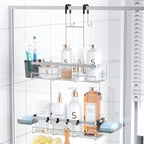 Over the Door Shower Caddy Hanging: No Drill Rustproof Shower Organizer