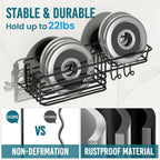 TAILI Shower Caddy Suction Cup with Hooks and Soap holder, Black