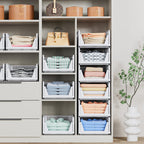 caktraie 4 Pack Stackable Closet Storage Basket - Stackable Storage Bins