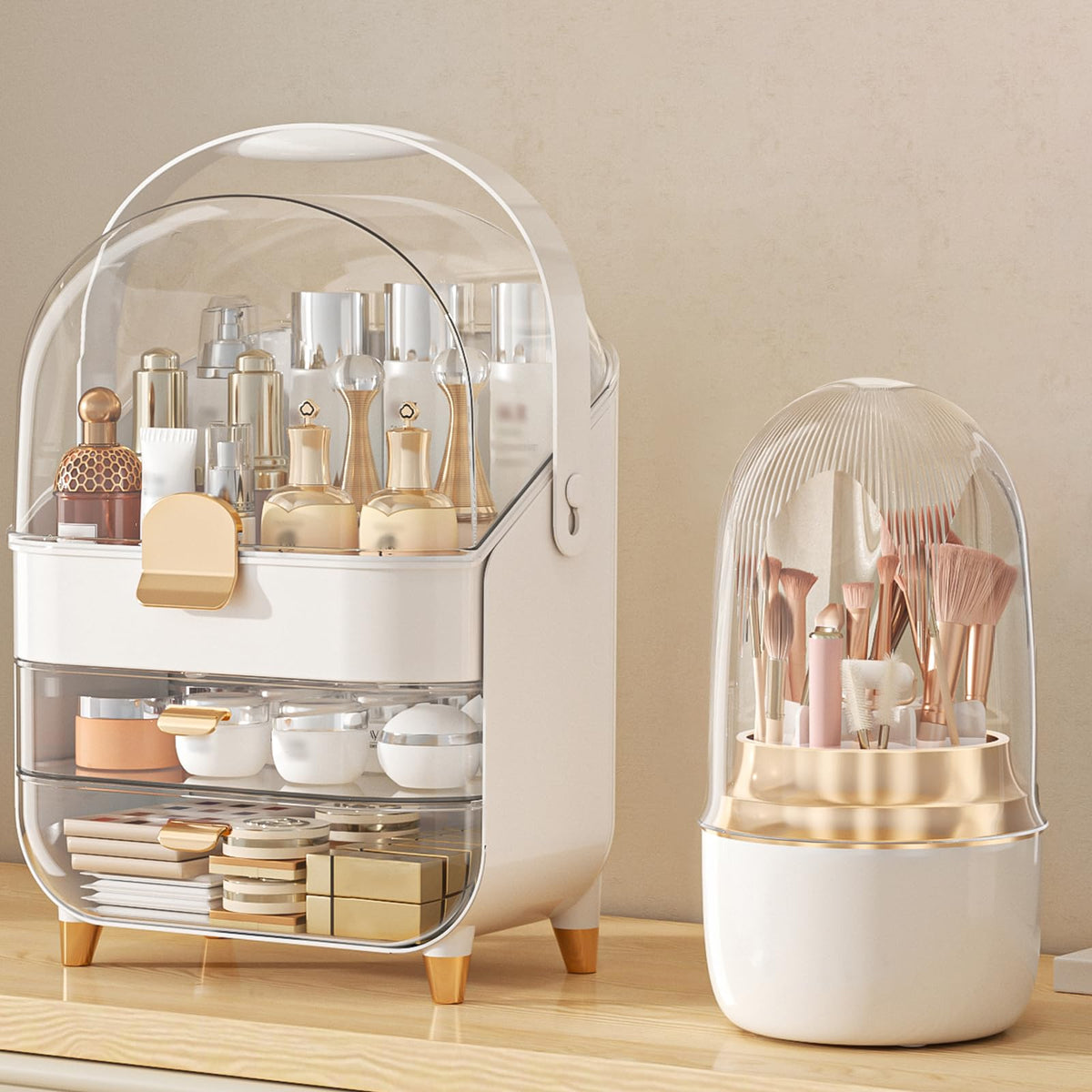 Anylady Makeup Organizer Countertop, Skincare Holder Bathroom Counter Organizer, Storage Box Cosmetic Display Cases, Teen Girl Gifts Make up Organizers for Vanity, Dresser