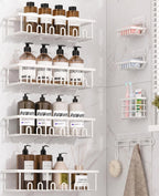 8 Pack Adhesive Large Capacity No-Drilling Shower Caddy, Black