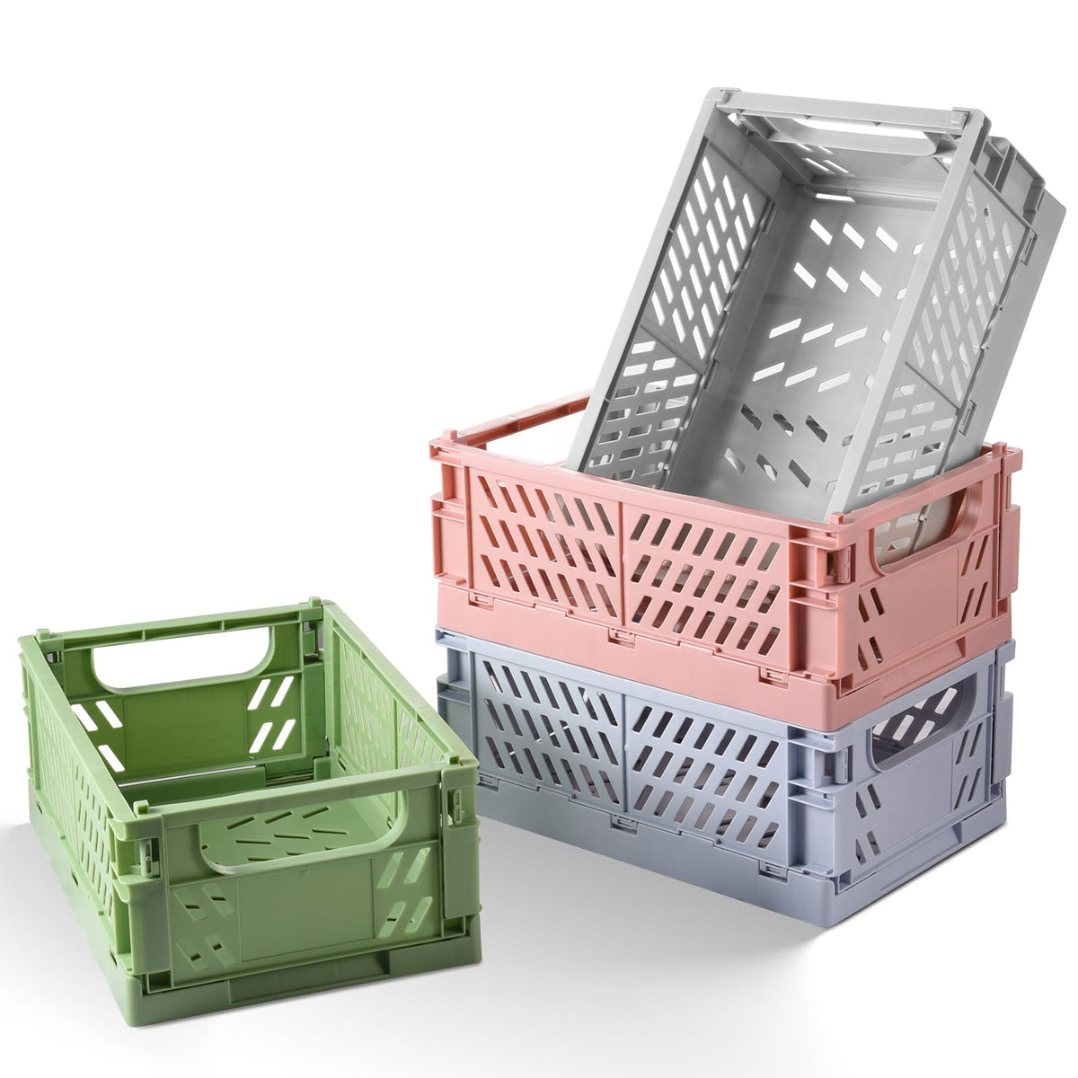 HUUSMOT 6-Pack Collapsible Small Plastic Storage Baskets, 5.9"x3.8"x2.2"