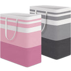 HomeHacks 2 Pack Large Laundry Baskets, Laundry Hampers Bags (Grey 75Lx2)