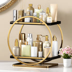 Bathroom Counter Organizer, 2-Tier Black Perfume Organizer Dresser