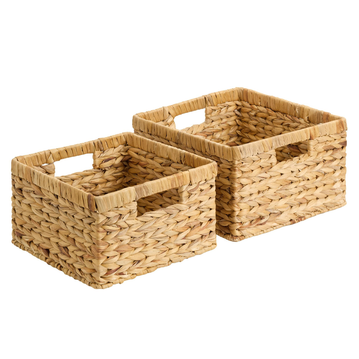 StorageWorks Wicker Baskets, Wicker Storage Baskets for Shelves, 2-Pack