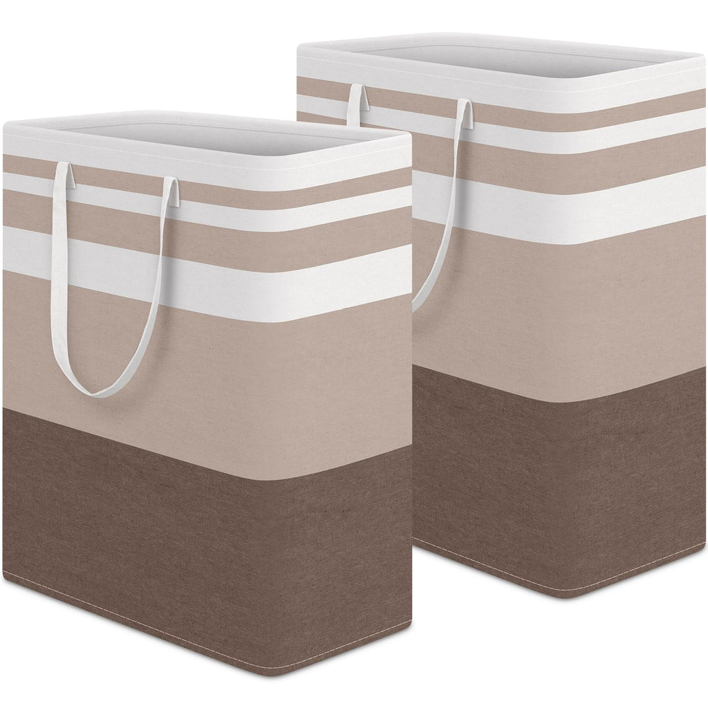 HomeHacks 2 Pack Large Laundry Baskets, Laundry Hampers Bags (Grey 75Lx2)
