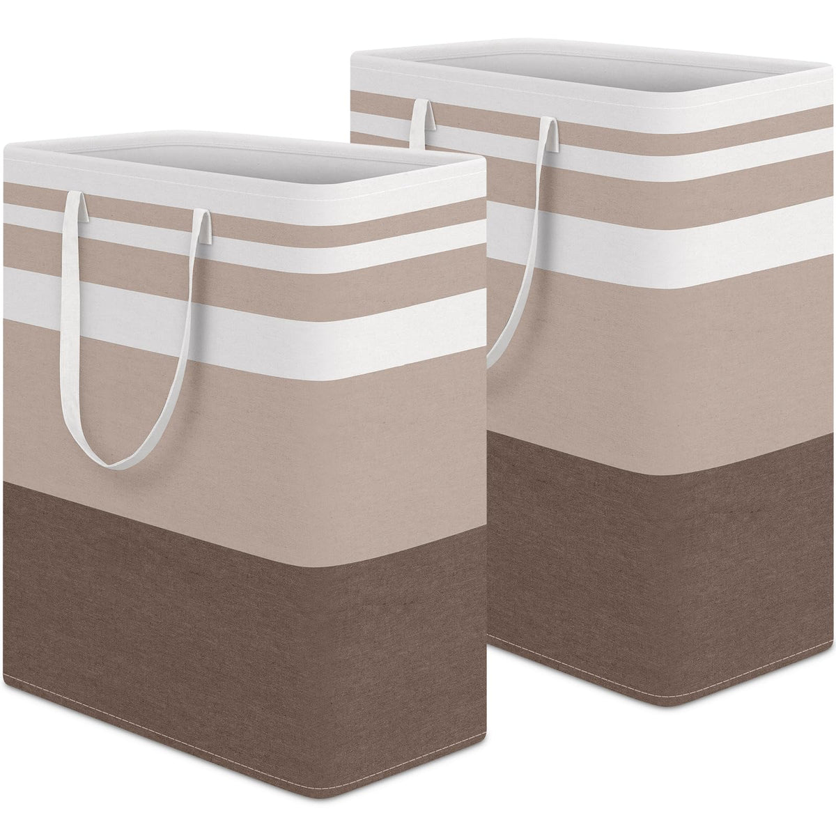HomeHacks 2 Pack Large Laundry Baskets, Laundry Hampers Bags (Grey 75Lx2)