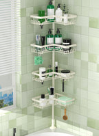DAOYA Corner Shower Caddy Tension Pole 4 Tier Shower Caddy Organizer Black